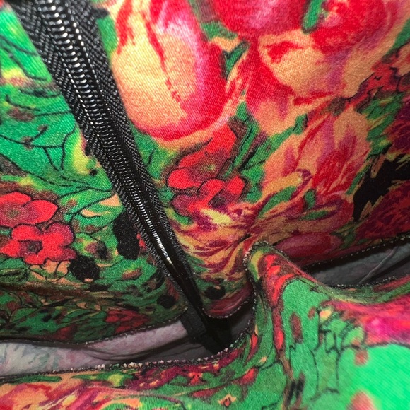 Madison Leigh Woman Green & Red Tropical Dress size 14W - Picture 8 of 11